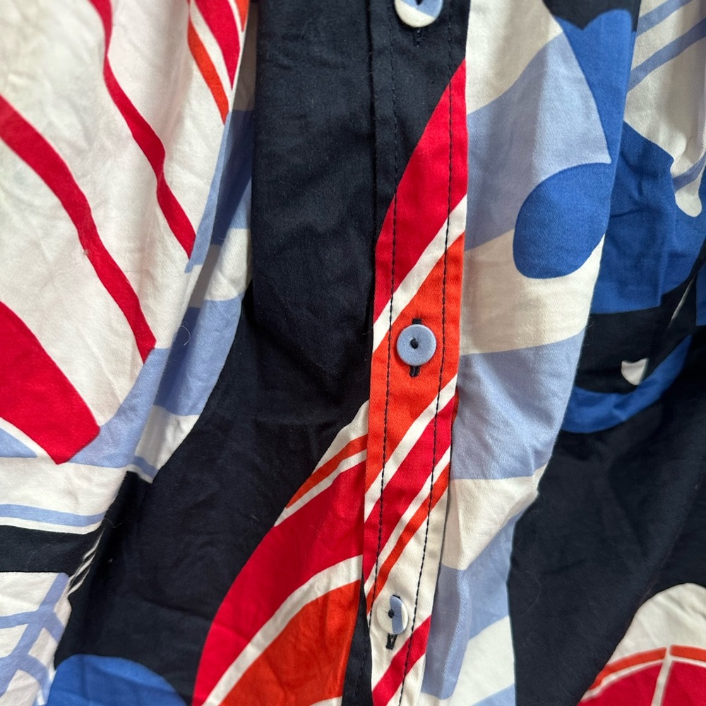 Talbots Red and Blue Abstract Midi Dress - Picture 4 of 5